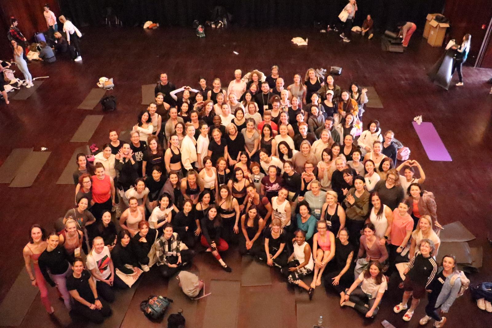 Murielle Pickard-Dellis teaching at an international Pilates event